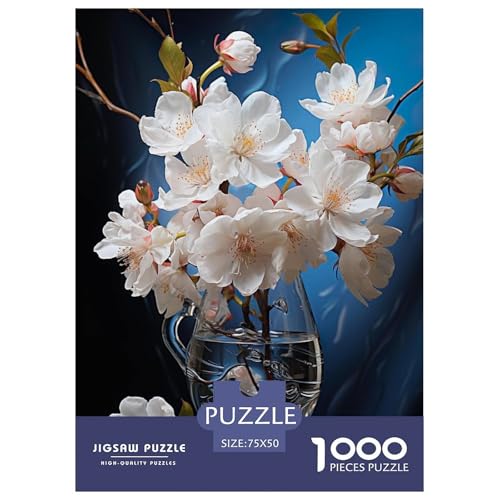 1000-teiliges Puzzle mit Tierkunst und Blumenmotiv für Erwachsene, Holzpuzzle für Erwachsene, für Familienspaß und Spieleabend, 1000 Teile (75 x 50 cm) von LMYmoney