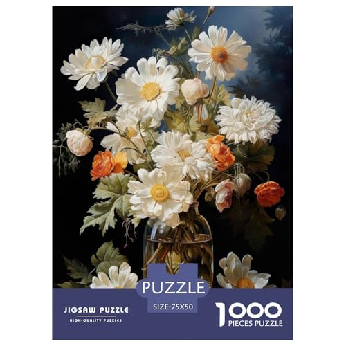 1000-teiliges Puzzle mit Tierkunst und Blumenmotiv für Erwachsene, Puzzles für Erwachsene, Puzzles, einzigartige Heimdekoration und Geschenke, 1000 Stück (75 x 50 cm) von LMYmoney