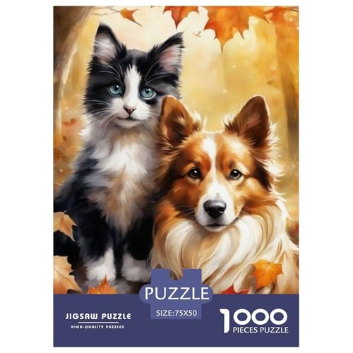 1000-teiliges Puzzle mit Tierkunst und Hunden für Erwachsene, Puzzle, Puzzle für Erwachsene, einzigartige Heimdekoration und Geschenke, 1000 Teile (75 x 50 cm) von LMYmoney