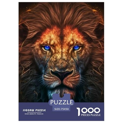 1000-teiliges Puzzle mit Tierkunst und Löwenmotiv für Erwachsene, Puzzles, Lernspielzeug, 1000 Stück (75 x 50 cm) von LMYmoney