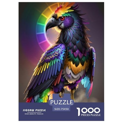 1000-teiliges Puzzle mit Tierkunst und Vögeln für Erwachsene, Holzpuzzle für Erwachsene, für Familienspaß und Spieleabend, 1000 Teile (75 x 50 cm) von LMYmoney