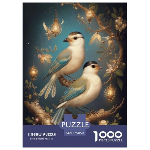 1000-teiliges Puzzle mit Tierkunst und Vögeln für Erwachsene und Teenager, Lernspiele für zu Hause, DIY-Spielzeug, 1000 Stück (75 x 50 cm) von LMYmoney