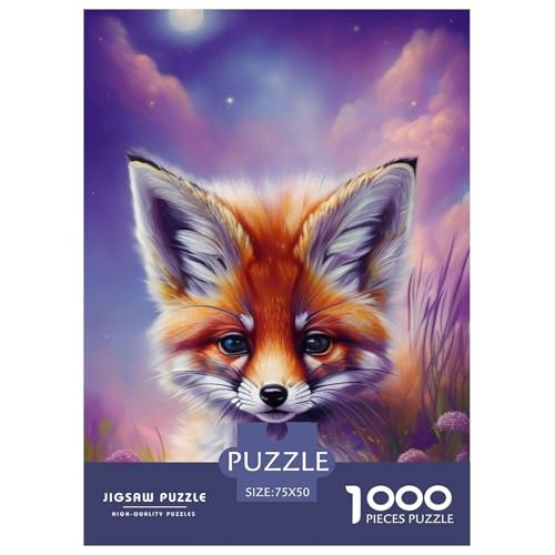 1000-teiliges Puzzle mit Tiermotiv, Fuchs, für Erwachsene, Holzpuzzle, Lernspiel für Erwachsene Teenager, 1000 Stück (75 x 50 cm) von LMYmoney