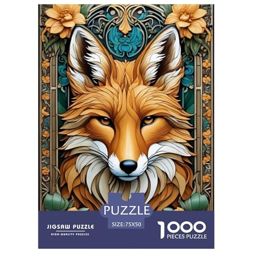 1000-teiliges Puzzle mit Tiermotiv, Fuchs, für Erwachsene, Puzzle, Erwachsenen-Puzzle, Heimdekoration, Puzzle-Spielzeug, 1000 Stück (75 x 50 cm) von LMYmoney