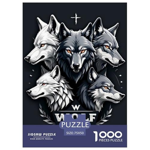 1000-teiliges Puzzle mit Tiermotiv, Wolf, für Erwachsene und Teenager, 1000 Teile (75 x 50 cm) von LMYmoney