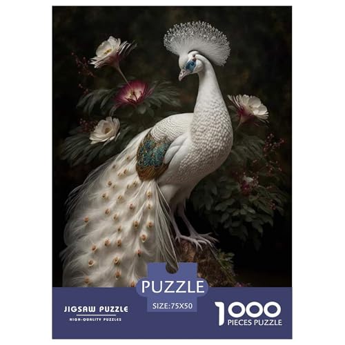 1000-teiliges Puzzle mit Tiermotiven und Pfauenmotiv für Erwachsene und Teenager. Puzzle für Familienspaß und Spieleabende. 1000 Teile (75 x 50 cm) von LMYmoney