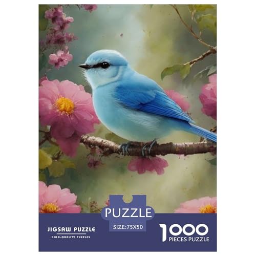 1000-teiliges Tierkunst-Vogel-Puzzle für Erwachsene, Holzpuzzle, Puzzle für Erwachsene, 1000 Teile (75 x 50 cm) von LMYmoney