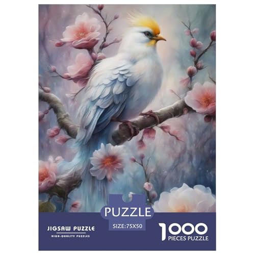 1000-teiliges Tierkunst-Vogel-Puzzle für Erwachsene, Holzpuzzles, Puzzles für Erwachsene, Lernspiel, Herausforderungsspielzeug, 1000 Stück (75 x 50 cm) von LMYmoney