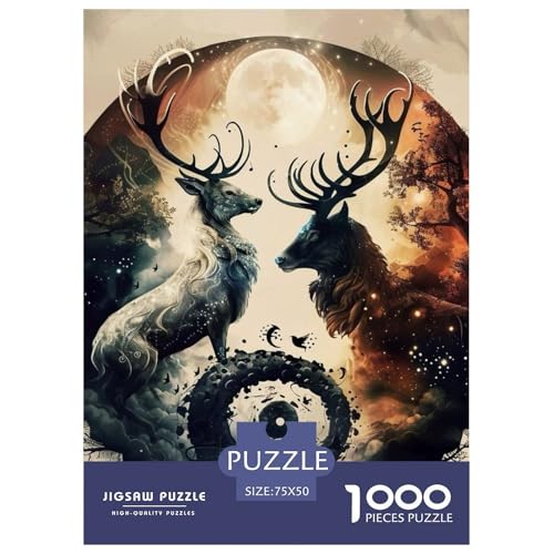 1000-teiliges Yin-Yang-Art-Puzzle für Erwachsene, Holzpuzzle für Erwachsene, Lernspiel, Herausforderungsspielzeug, 1000 Stück (75 x 50 cm) von LMYmoney