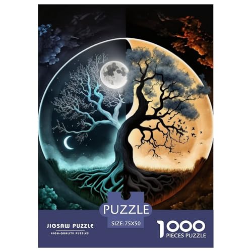 1000-teiliges Yin-Yang-Art-Puzzle für Erwachsene, Puzzle, Lernspiel, Herausforderungsspielzeug, 1000 Stück (75 x 50 cm) von LMYmoney