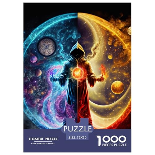 1000-teiliges Yin-Yang-Art-Puzzle für Erwachsene, Puzzle, Lernspiel, Herausforderungsspielzeug, 1000 Stück (75 x 50 cm) von LMYmoney