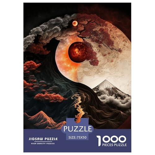 1000-teiliges Yin-Yang-Art-Puzzle für Erwachsene, Puzzle, Lernspiel, Herausforderungsspielzeug, 1000 Stück (75 x 50 cm) von LMYmoney