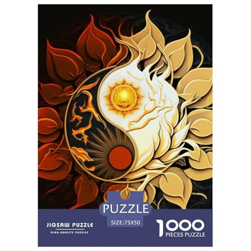 1000-teiliges Yin-Yang-Art-Puzzle für Erwachsene, Puzzle, Lernspiel, Herausforderungsspielzeug, 1000 Stück (75 x 50 cm) von LMYmoney