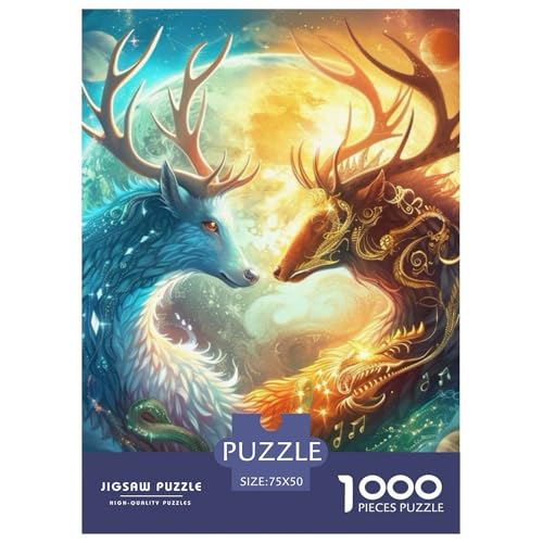 1000-teiliges Yin-Yang-Art-Puzzle für Erwachsene Teenager, Holzpuzzle für Familienspaß und Spieleabend, 1000 Teile (75 x 50 cm) von LMYmoney