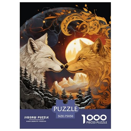 1000-teiliges Yin-Yang-Art-Puzzle für Erwachsene und Teenager, Holzpuzzle, 1000 Teile (75 x 50 cm) von LMYmoney