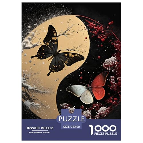 1000-teiliges Yin-Yang-Art-Puzzle für Erwachsene und Teenager, Lernspiele für zu Hause, DIY-Spielzeug, 1000 Stück (75 x 50 cm) von LMYmoney