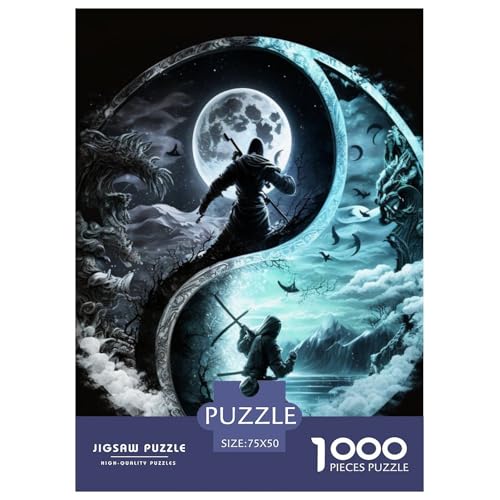 1000-teiliges Yin-Yang-Art-Puzzle für Erwachsene und Teenager, Lernspiele für zu Hause, DIY-Spielzeug, 1000 Stück (75 x 50 cm) von LMYmoney