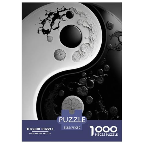 1000-teiliges Yin-Yang-Kunst-Holzpuzzle, Holzpuzzle für Erwachsene und Jugendliche ab 12 Jahren, 1000 Stück (75 x 50 cm) von LMYmoney