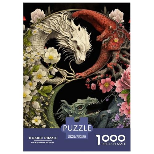 1000-teiliges Yin-Yang-Kunst-Puzzle für Erwachsene, Puzzle für Erwachsene und Jugendliche ab 12 Jahren, 1000 Teile (75 x 50 cm) < von LMYmoney