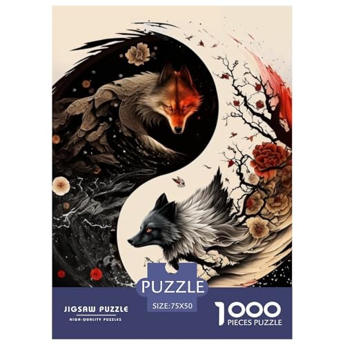 1000-teiliges Yin-Yang-Kunst-Puzzle für Erwachsene, Puzzle für Erwachsene und Jugendliche ab 12 Jahren, 1000 Teile (75 x 50 cm) < von LMYmoney