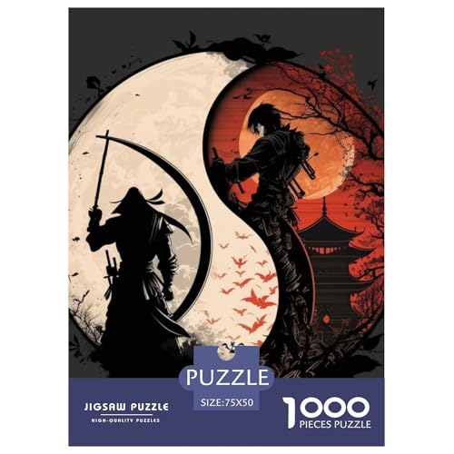 1000-teiliges Yin-Yang-Kunstpuzzle für Erwachsene, schwieriges Holzpuzzle für Erwachsene, 1000 Teile (75 x 50 cm) von LMYmoney