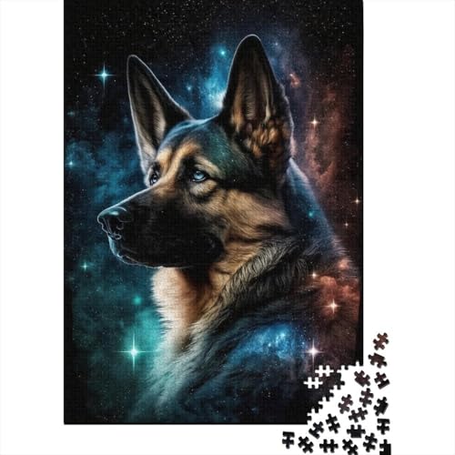 1000-teiliges kreatives Puzzle, Galaxie-Kunst, Deutscher Schäferhund, rechteckiges Puzzle, Lernspielzeug, Geschenk für Kinder, 1000 Stück (75 x 50 cm) von LMYmoney