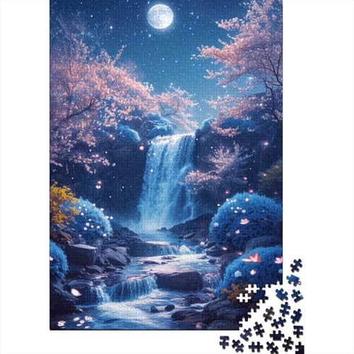 300-teiliger Wasserfall in der Nähe des Mondes für Kinder. Schwieriges Puzzle für Kinder. Familienspaß. Puzzle 300 Teile (40 x 28 cm) von LMYmoney