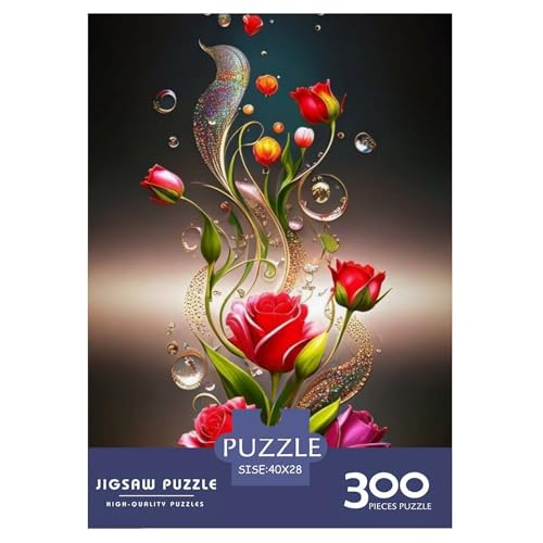 300-teiliges Art Flowers-Puzzle für Erwachsene, Holzpuzzle für Erwachsene, Lernspiel, Herausforderungsspielzeug, 300 Stück (40 x 28 cm) von LMYmoney