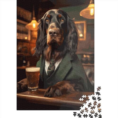 300-teiliges Gordon Setter-Puzzle für Kinder, Holzpuzzle für Erwachsene und Teenager, Lernspielzeug, 300 Teile (40 x 28 cm) von LMYmoney