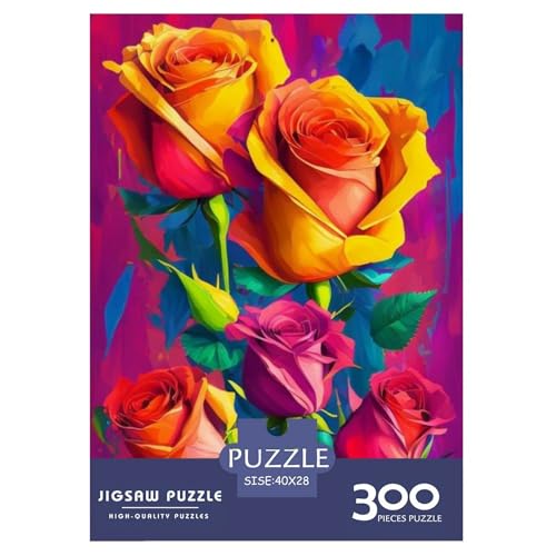 300-teiliges Kunst-Blumen-Puzzle für Erwachsene, Puzzles für Erwachsene, Puzzles, einzigartige Heimdekoration und Geschenke, 300 Teile (40 x 28 cm) von LMYmoney