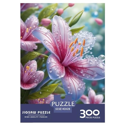 300-teiliges Kunst-Blumen-Puzzle für Erwachsene Teenager, Holzpuzzle, nachhaltiges Puzzle für Erwachsene | Spiele 300 Teile (40 x 28 cm) von LMYmoney