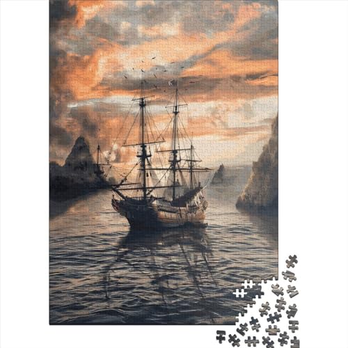 300-teiliges Piratenbucht-Puzzle für Kinder, Puzzle für Erwachsene und Teenager, Lernspiel, 300 Teile (40 x 28 cm) von LMYmoney