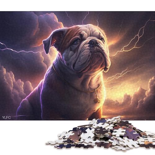 300-teiliges Puzzle, Bulldoggen-Hund, Puzzle für Kinder, Brettpuzzle, anspruchsvolles Spiel, 300 Teile (40 x 28 cm) von LMYmoney