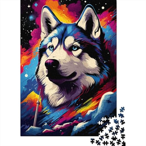 300-teiliges Puzzle „Astronaut Husky“ für Kartonpuzzle, Lernspielzeug, 300 Teile (40 x 28 cm) von LMYmoney