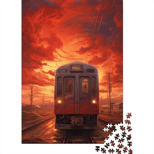 300-teiliges Puzzle „Autofahren unter Sonnenuntergang“ für Kinder, Holzpuzzles für Teenager, Geschenke, einzigartige Heimdekoration und Geschenke, 300 Stück (40 x 28 cm) von LMYmoney