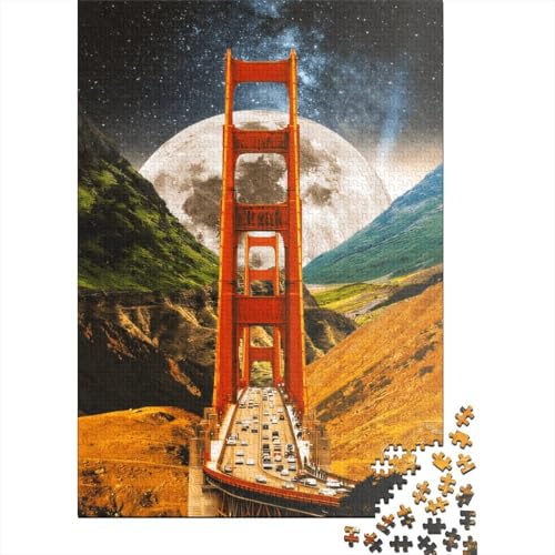 300-teiliges Puzzle „Bridge to Fantasy Land“ für Kinder, Puzzle für Erwachsene und Teenager, Lernspiel, 300 Teile (40 x 28 cm) von LMYmoney