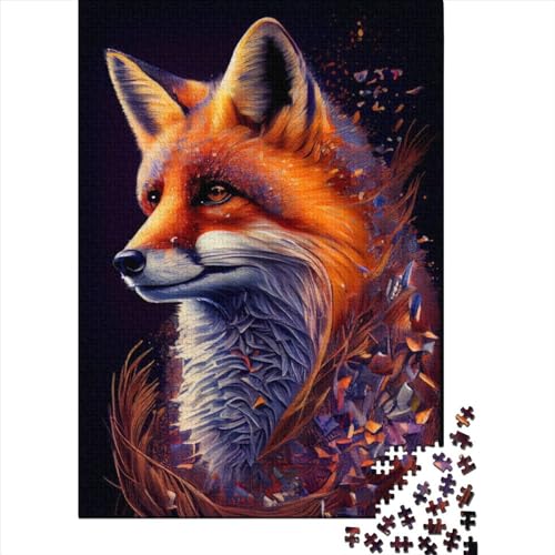 300-teiliges Puzzle „Rotfuchs-Tuschemalerei“, Puzzle für Papppuzzle, Lernspielzeug, 300 Teile (40 x 28 cm) von LMYmoney