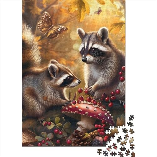 300-teiliges Puzzle für Erwachsene, Tierkunst, Waschbär, Puzzles für Erwachsene, Papppuzzles, Lernspiele für Erwachsene und 300 Teile (40 x 28 cm) von LMYmoney