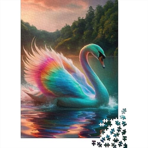 300-teiliges Puzzle für Erwachsene, künstlerisches Schwanen-Puzzle für Erwachsene, Kartonpuzzle, Lernspiel für Erwachsene, 300 Teile (40 x 28 cm) von LMYmoney