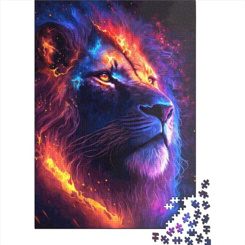 300-teiliges Puzzle mit Galaxie-Löwen-Motiv für Kinder, Holzpuzzle für Erwachsene und Teenager, Lernspielzeug, 300 Stück (40 x 28 cm) von LMYmoney