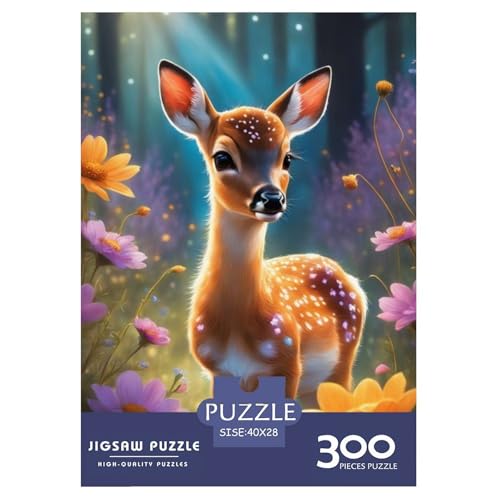 300-teiliges Puzzle mit Tierkunst-Elch für Erwachsene, Puzzle, Lernspiel, Herausforderungsspielzeug, 300 Stück (40 x 28 cm) von LMYmoney