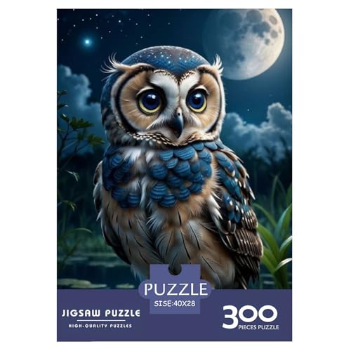 300-teiliges Puzzle mit Tierkunst-Eule für Erwachsene, Holzpuzzle, Lernspiel für Erwachsene Teenager, 300 Stück (40 x 28 cm) von LMYmoney