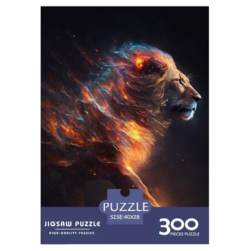 300-teiliges Puzzle mit Tierkunst-Löwe für Erwachsene, schwieriges Puzzle für Erwachsene, Spaß für die ganze Familie, Puzzle 300 Teile (40 x 28 cm) von LMYmoney