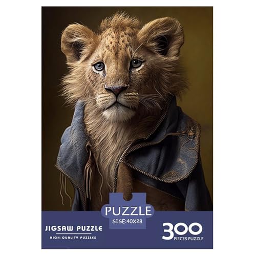 300-teiliges Puzzle mit Tierkunst-Löwenmotiv, Puzzle für Erwachsene, Holzpuzzle, Lernspiel für Erwachsene Teenager, 300 Teile (40 x 28 cm) von LMYmoney