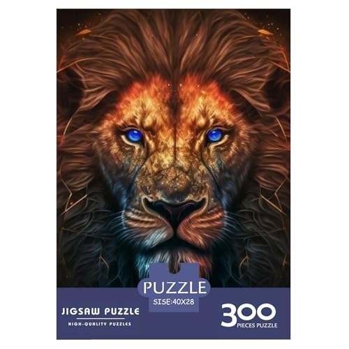 300-teiliges Puzzle mit Tierkunst-Löwenmotiv, für Erwachsene, Holzpuzzle für Erwachsene und Teenager, Lernpuzzle, 300 Teile (40 x 28 cm) von LMYmoney