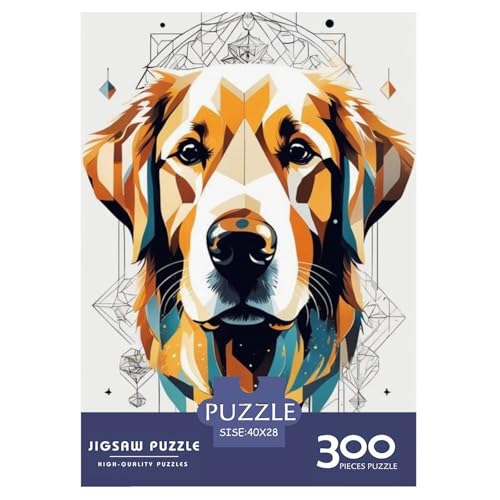 300-teiliges Puzzle mit Tierkunst und Hunden, für Erwachsene, Holzpuzzle, Lernspiel für Erwachsene Teenager, 300 Teile (40 x 28 cm) von LMYmoney