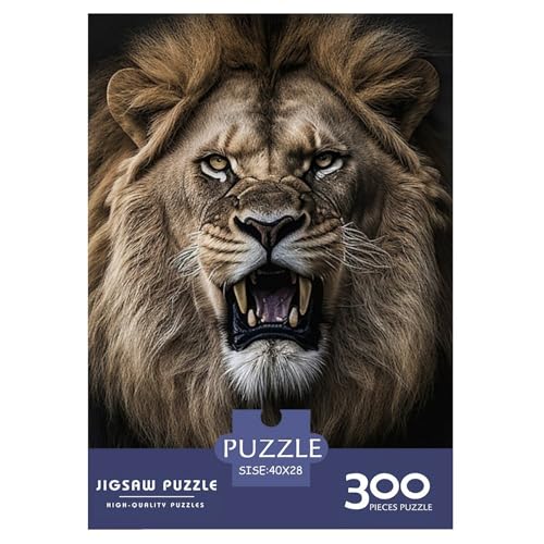 300-teiliges Puzzle mit Tierkunst und Löwenmotiv, für Erwachsene und Teenager, 300 Teile (40 x 28 cm) von LMYmoney