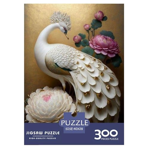 300-teiliges Puzzle mit Tierkunst und Pfauenmotiv, für Erwachsene und Teenager, Holzpuzzle, Geschenke für Heiligabend, 300 Teile (40 x 28 cm) von LMYmoney