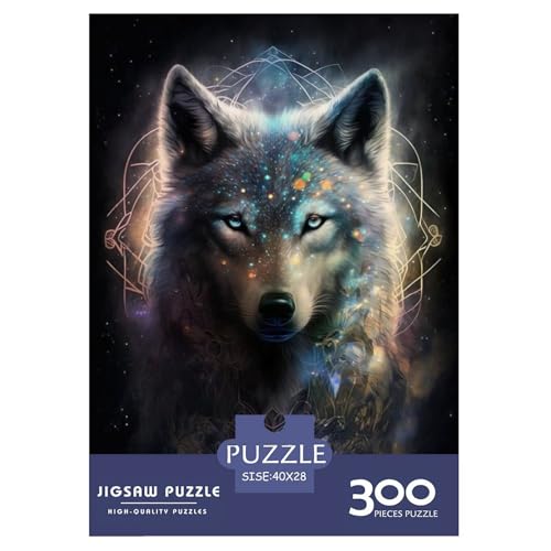 300-teiliges Puzzle mit Tiermotiv, Wolf, für Erwachsene, Holzpuzzle für Erwachsene und Teenager, Lernpuzzle, 300 Teile (40 x 28 cm) von LMYmoney