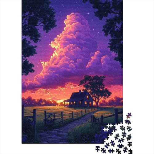 300-teiliges Puzzle mit bunten Wolken für Kinder, Holzpuzzle, Lernspiel für Erwachsene und Teenager, 300 Stück (40 x 28 cm) von LMYmoney